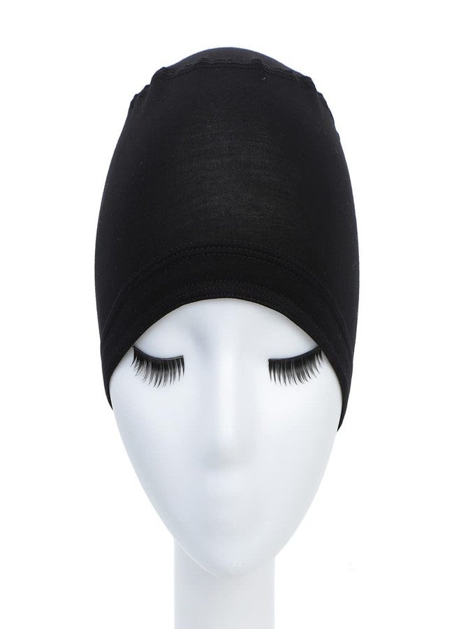 BLUSHIA 2 Pcs Wig Caps Stretchy Nylon Wig Stocking Caps for Women Men Kids (Nylon Wig Cap, Black) - Image 1